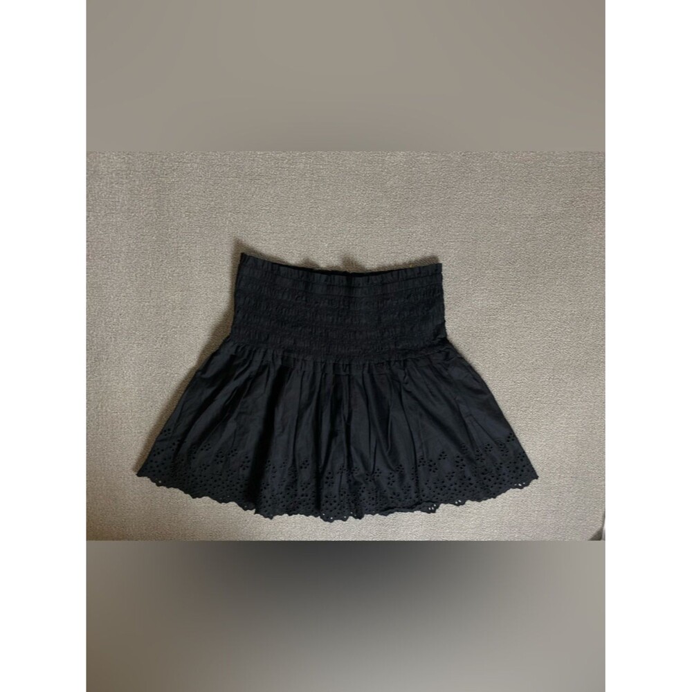 GAP Cottagecore Boho Beach Summer Smocked Waist Flowy Mini Skirt Eyelet Festival
